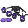 BONDAGERIE® Manette per coppia da legare a letto, mani e piedi, con cavigliere e Benda occhi, colore Colore: Nero