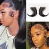 RUNRAYAY Real Edges Hair Top svizzero HD rilegatura capelli, morbido e naturale fiocco di capelli per neonati, per le donne nere, pellicola per capelli realistici fatti a mano, nero naturale, stile 2