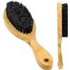 5RIDGE Spazzola per capelli con setole di cinghiale, in legno naturale, stile club, per uomini e donne, con capelli sottili o spessi