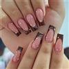 RUNRAYAY Press on French Tip Nails Maggiore punteggio false/unghie false con design a forma di cuore per tutte le unghie di acrilico (rosa)