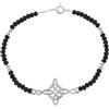 ENTREPLATA Bracciale con pietra di cristallo nero e ciondolo in argento sterling 925 - amuleto da donna - protezione energetica e stile - ciondolo nodo di strega