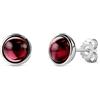 Orovi Orecchini Donna Argento 925 Orecchini a Lobo con Rosoliti Naturali rosso rotondi, gioiello anallergico confezionato in un elegante astuccio portagioie