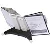 Durable 551922 Sherpa Table 20, Leggio da Tavolo, 20 Pannelli, Formato A4, Cavalierini Rimovibili, Estendibile, Grigio e Nero