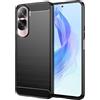 TEYYOS Cover Fibra per Honor 90 Lite, Custodia Silicone TPU con Antiurto Protezione Bumper, Custodie Guscio Case Caso - Nero