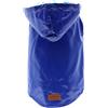 Croci Raindrop Blue - Impermeabile per cani taglia piccola e media, cappotto antivento, giubbotto con cappuccio e foro per guinzaglio, colore Blu, taglia 20 cm
