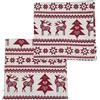 Ragged Rose Nordic Tovaglioli di Renna, Cotone, Rosso ed Ecru, 40 X 40 CMS