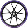 Finest Folia Adesivi per cerchioni, larghezza 7 mm, cromati, ologramma con strumento di montaggio da 16", 17", 18", 19", per auto e moto
