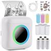 WingFly Mini Stampante Fotografica Istantanea Portatile, Stampante Termica Bluetooth con Ricarica USB e 13 Rotoli di Carta, per Note, Diario, Elenco, Memo Supporto per Android iOS Smartphone (White)