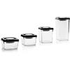 IBILI Vaccum Food Saver Stackable 1950 ml, Stainless-Steel, Silver/Black/Transparent