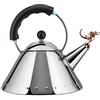 Alessi 9093REX B Tea Rex Bollitore di Design con Manico e Fischietto a Forma di Drago, Acciaio Inox, Nero