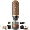 BENFUCHEN Macchina per caffè espresso elettrica portatile, auto-riscaldante compatibile con cialde NS e caffè macinato Mini Cafe Maker, per viaggi, campeggio, ufficio (Marrone)