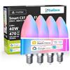 sailsco Matter Lampadina WiFi E14 Intelligente LED Smart,Compatibile con Alexa,Google Home,Smart Life, 4.9W(Equivalenti a 40W), Dimmerabile RGB+2700K-6500K Lampadine Multicolore GU10, Pacco da 4