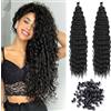 JSTHHTT 2 Confezioni 30 Pollici Extension per Treccine Africane, Capelli Intrecciati Pre Allungati Extension, Capelli All'Uncinetto a Onda D'Acqua, per Crochet Twist Intrecciare (nero naturale)