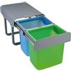 Ekotech AF Pattumiera cucina 2 cesti Lt. 32 (2x16 Lt) differenziata sottolavello