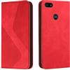 Mo-Somnus Cover per Motorola Moto E6 Play, Custodia Motorola Moto E6 Play Portafoglio, Cover Protettiva Libro Antiurto Case Flip Wallet Custodia Pelle PU con [3 Slot per Schede] [Magnetica] (Rosso)