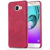 Cadorabo Samsung Galaxy A3 2016 (6) Custodia Hard Cover Similpelle in Rosso Vintage Rigida Cover Protettiva Super Sottile con Bordo con Vani di Carte Back Case Ultra Slim Bumper Fina Plastica