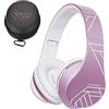 PowerLocus Cuffie Wireless Bluetooth, Cuffie Senza Fili Over Ear con Microfono Hi-Fi Audio Stereo, Pieghevoli, Cuffie Wireless e Cablate, Micro SD/TF per Ufficio/Adulti/Telefono/PC/TV (Viola)