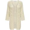 ONLY Onlbeach Nca Knt-Cardigan Lungo 7/8 Maglione, Bianco, S Donna