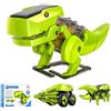 SHATCHI Crea il tuo robot solare 3 in 1 fai da te assemblare dinosauro educativo 3D in movimento kit di costruzione per compleanno e, verde