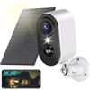 PESAIR 2K Telecamera Wi-Fi Esterno Senza Fili - Videocamera Sorveglianza Interno Wifi Solare Batteria, Visione Notturna a Colori, Rilevazione di Movimento PIR, Sirena, Audio a 2 Vie, IP66