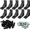 Lzjcyxgs Set di 10 Connettori Angolari Neri con Angolo di 90° in Alluminio per la Serie 2020, Compresi 10 Supporti Angolari, 20 Dadi a T M6, 20 Viti Esagonali M6 x 14 mm