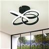 KUKAK Plafoniera LED,Lampada da Soffitto Moderna 36W 3900lm, Plafoniere Design Fiore,Lampadario acrilico Nero Soggiorno Cucina Bagno Camera da Letto Corridoio,Luce Bianco Freddo 6000K,Diametro 31cm