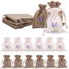 Lvjkes 12 sacchetti vuoti per lavanda, bianchi e lino, con coulisse, in garza di cotone, per lavanda, spezie ed erbe aromatiche
