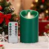 Koelaa Candele a Batteria, Candela LED Verde, Candele LED con Telecomando, Candele Senza Fiamma, Candele LED Fiamma Oscillante, Candele per Compleanni, Natale Decoration-7.5 * 15cm