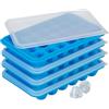 Relaxdays Set 4 Vaschette per Cubetti Ghiaccio, 24 Stampi a Forma di Diamante in Silicone Portaghiaccio, Blu Trasparente, 3 x 20.5 x 12.5 cm