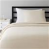 Amazon Basics Set copripiumino singolo in flanella, 2 pezzi, con copripiumino 135 x 200 cm e 1 federa da 80 x 80 cm, beige, tinta unita