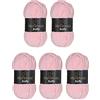 Wollbiene Softy, 5 gomitoli di lana di ciniglia da 100 g, 500 g (rosa 81)