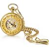 Silverora Orologio da tasca Orologi meccanici automatici: Vintage Signore Uomo Orologio analogico al quarzo oro con catena Antica cava incisione orologio a catena decorativo con scala romana Regali