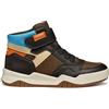 Geox J Perth Boy, Scarpe da Ginnastica, Brown Lt Blue, 28 EU