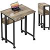GreenForest Piccola Scrivania Pieghevole Salvaspazio con Scaffale, 80 CM Scrivania da PC su Ruote Facile da Assemblare, Adatta per Ufficio, Camera da Letto e Studio, Lavaggio Grigio