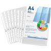 Agoer 80 Buste Perforate Trasparenti A4, Cartelline Plastica A4 con Buchi, 30.4 x 23.2cm Buste Trasparenti Anelli Crystal Porta Documenti per Conservare Carta, Foto, Documenti