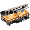 Bestron XL Sandwich Maker, Tostapane per 2 sandwich a forma di conchiglia, ideale per sandwich americani, con regolazione automatica della temperatura e indicatore di prontezza, Colore: Rame