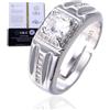 HALUKAKAH Anello Moissanite Uomo D Colore 1.0 ct Quadrata,Diamante da 1 Carato Coltivato in Laboratorio con Certificato,Argento Sterling Placcato Platino,Misura Regolabile,per Marito,Fidanzato