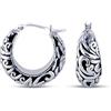 Charmsy Silver Charmsy Argento Sterling Argento jewelry ossidato antico filigrana cerchio di disegno orecchini per le donne 25 mm