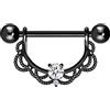 PIERCINGLINE Piercing per capezzolo in acciaio chirurgico, design ORIENTALE + CRISTALLO | Piercing per petto capezzolo | colori e dimensioni a scelta, 16 mm Innendurchmesser, acciaio chirurgico 316L