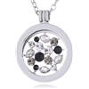 Morella Collana Donna in Acciaio Inox con Coins Moneta amuleto Ciondolo Rotondo 33 mm Universo con zirconi Color Argento in Sacchetto di Velluto