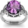 LMDPRAJAPATIS Anello nuziale da donna in argento Sterling 925 con pietra preziosa ametista naturale da 6,25 carati, Pietra preziosa, Ametista