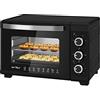 WOLTU Fornetto Elettrico da 21 Litri 1280W, Forno per Pizza, Temperatura tra 100-230℃, Timer 0-60 Minuti, Porta a Doppio Vetro Visibile, con Teglia, Griglia, Pinza e Vassoio, Nero