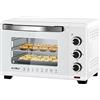 WOLTU Fornetto Elettrico da 21 Litri 1280W, Forno per Pizza, Temperatura tra 100-230℃, Timer 0-60 Minuti, Porta a Doppio Vetro Visibile, con Teglia, Griglia, Pinza e Vassoio, Bianco