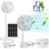 Ceboic Ventilatore a Piantana con Pannello Solare, Ventilatore da Tavolo Silenzioso USB Ricaricabile, 3 Velocità e Altezza Regolabile Ventilatore da Scrivania Portatile per Ufficio Casa Campeggio