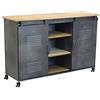 milani home MilaniHome.it - Credenza in Metallo Ferro Industrial Mobile Madia per Arredamento Soggiorno, Sala da Pranzo, Salotto Industriale, Cm 116x40x77 HDI coloreGrigio