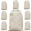 ELES VIDA Sacchetti con coulisse Sacchetti di cotone 10 pezzi 30 x 45 cm - zaino di stoffa borsa da palestra, di iuta borsa, certificata della spesa con coulisse dipingere in natur