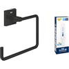 GROHE Start Cube QuickFix Portasciugamani ad Anello e A1 QuickGlue - Portasciugamani da Parete per Bagno (Metallo, Fissaggio Nascosto, Viti e Tasselli Inclusi), Nero Opaco, 409752430