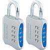 Master Lock Rawrr DELOCKB3 653BLUE - Combinazione resettabile, Lock for Gym and School Lockers, blu, 2 pz