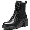 DREAM PAIRS Stivali Donna con Tacco Grosso, Stivaletti Biker Autunno Invernali, Scarpe Fashion, Size 38.5, Nero, SDAB2317W