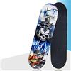 HUOLE Skateboard,Completo,7 Strati di Acero, Concave Skateboard,Cambini,Junior,Principianti, Adulti,Guida Flessibile,Portata 100 kg (79 * 19.5 * 9.5cm-motif crâne)